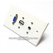 Placa Tapa VGA + USB 2.0 + Audio Jack 3.5 mm IDC ABS